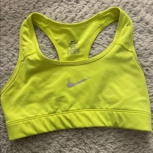 Nike neon yellow sports bra
